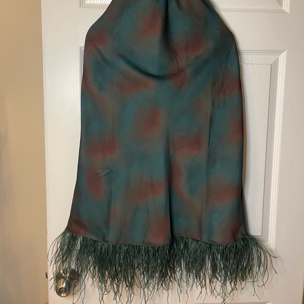 WeWoreWhat Feather Halter Dress 😍